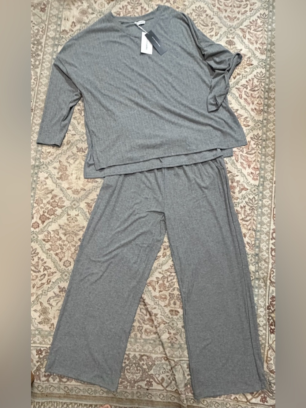 Women's XL Soft Gray Set - Cozy Two-Piece Lounge Set